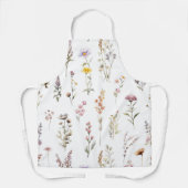 花カラフル咲き野草と庭園花 エプロン (正面)