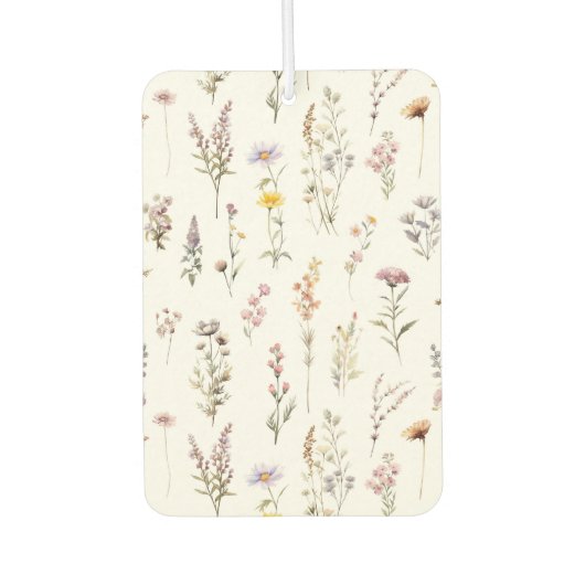 花カラフル咲き野草と庭園花 カーエアーフレッシュナー (正面)