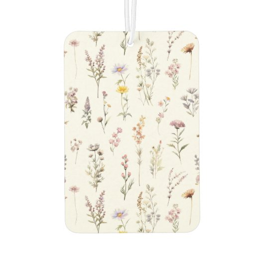 花カラフル咲き野草と庭園花 カーエアーフレッシュナー (裏面)