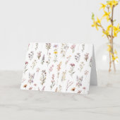 花カラフル咲き野草と庭園花 カード (黄色い花)