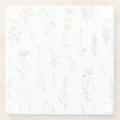 花カラフル咲き野草と庭園花 ガラスコースター (裏面)