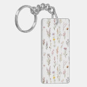 花カラフル咲き野草と庭園花 キーホルダー (正面左)