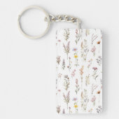 花カラフル咲き野草と庭園花 キーホルダー (正面)