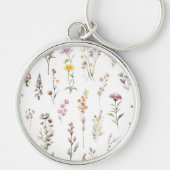 花カラフル咲き野草と庭園花 キーホルダー (正面)