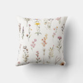 花カラフル咲き野草と庭園花 クッション (裏面)