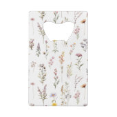 花カラフル咲き野草と庭園花 クレジットカード栓抜き (裏面)