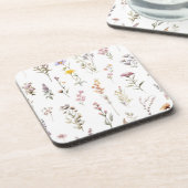 花カラフル咲き野草と庭園花 コースター (左側)
