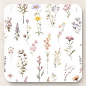 花カラフル咲き野草と庭園花 コースター (正面)