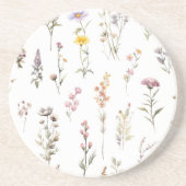 花カラフル咲き野草と庭園花 コースター (正面)