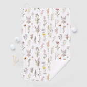 花カラフル咲き野草と庭園花 ゴルフタオル (インサイチュ)