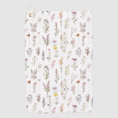 花カラフル咲き野草と庭園花 ゴルフタオル (正面)