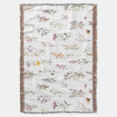 花カラフル咲き野草と庭園花 スローブランケット (正面縦)