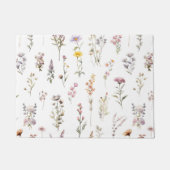 花カラフル咲き野草と庭園花 ドアマット (正面)