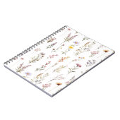 花カラフル咲き野草と庭園花 ノートブック (左側)