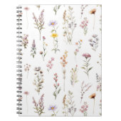 花カラフル咲き野草と庭園花 ノートブック (正面)