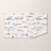 花カラフル咲き野草と庭園花 バスタオルセット (ハンドタオル)