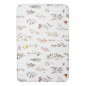 花カラフル咲き野草と庭園花 バスマット (正面縦)