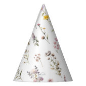 花カラフル咲き野草と庭園花 パーティーハット (左)