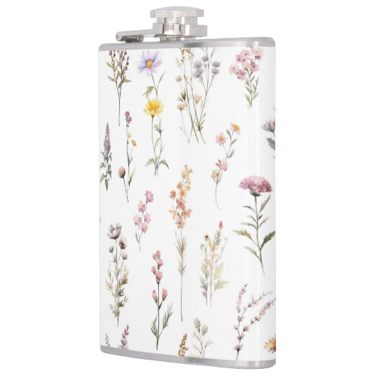 花カラフル咲き野草と庭園花 フラスク (左)