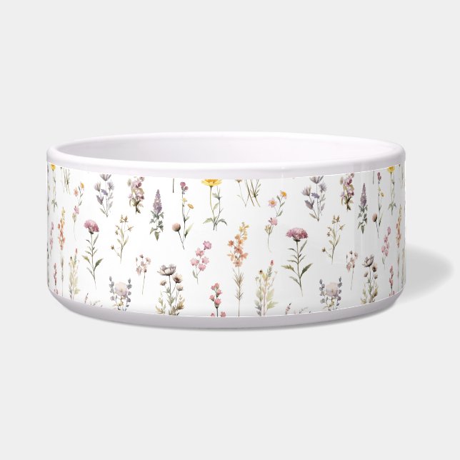 花カラフル咲き野草と庭園花 ボウル (正面)