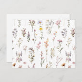 花カラフル咲き野草と庭園花 ポストカード (正面/裏面)