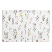 花カラフル咲き野草と庭園花 枕カバー (裏面)