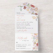 花カラフル咲き野草ボホ結婚う オールインワン招待状 (内側)