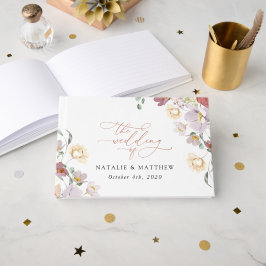 花カラフル咲き野草ボホ結婚う ゲストブック