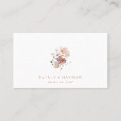 花カラフル咲き野草ボホ結婚う プレイスカード (裏面)