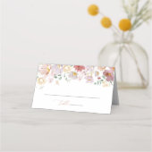 花カラフル咲き野草ボホ結婚う プレイスカード (正面)