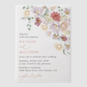 花カラフル咲き野草ボホ結婚う ベラム紙招待状 (正面)