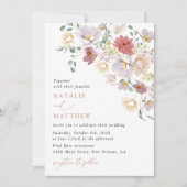 花カラフル咲き野草ボホ結婚う 招待状 (正面)