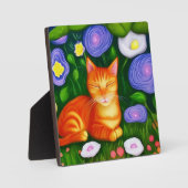 花カラフル園のオレンジキャット フォトプラーク (正面)