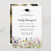 花カラフル園の卒業写真の背面 招待状 (正面/裏面)