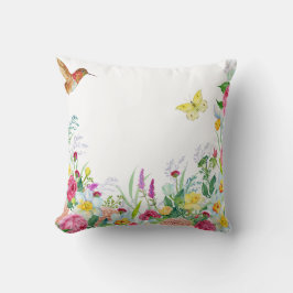 花カラフル園ハミングバードバタフライ クッション