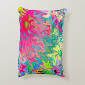 花カラフル園抽象芸術コラージュ アクセントクッション (裏面(縦))