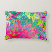 花カラフル園抽象芸術コラージュ アクセントクッション (裏面)