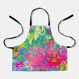 花カラフル園抽象芸術コラージュ エプロン
