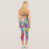 花カラフル園抽象芸術コラージュ カプリレギンス (裏面)