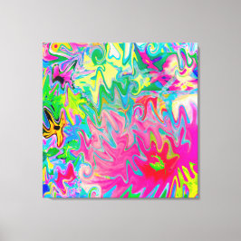 花カラフル園抽象芸術コラージュ キャンバスプリント