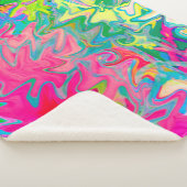 花カラフル園抽象芸術コラージュ シェルパブランケット (3/4)