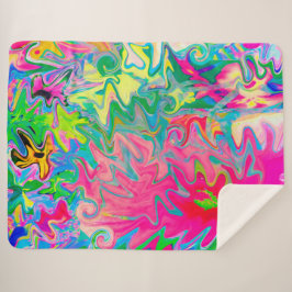 花カラフル園抽象芸術コラージュ シェルパブランケット