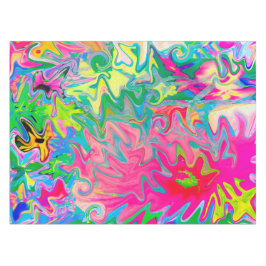 花カラフル園抽象芸術コラージュ テーブルクロス