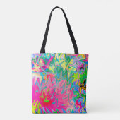 花カラフル園抽象芸術コラージュ トートバッグ (裏面)