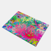 花カラフル園抽象芸術コラージュ ドアマット (アングル)