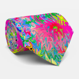 花カラフル園抽象芸術コラージュ ネクタイ