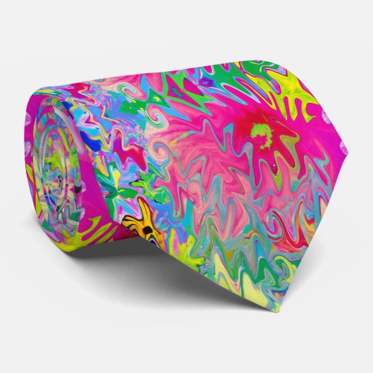 花カラフル園抽象芸術コラージュ ネクタイ (ロール)