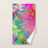 花カラフル園抽象芸術コラージュ バスタオルセット (ハンドタオル)