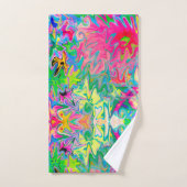花カラフル園抽象芸術コラージュ バスタオルセット (ハンドタオル)