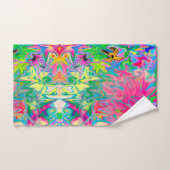 花カラフル園抽象芸術コラージュ バスタオルセット (ハンドタオル)